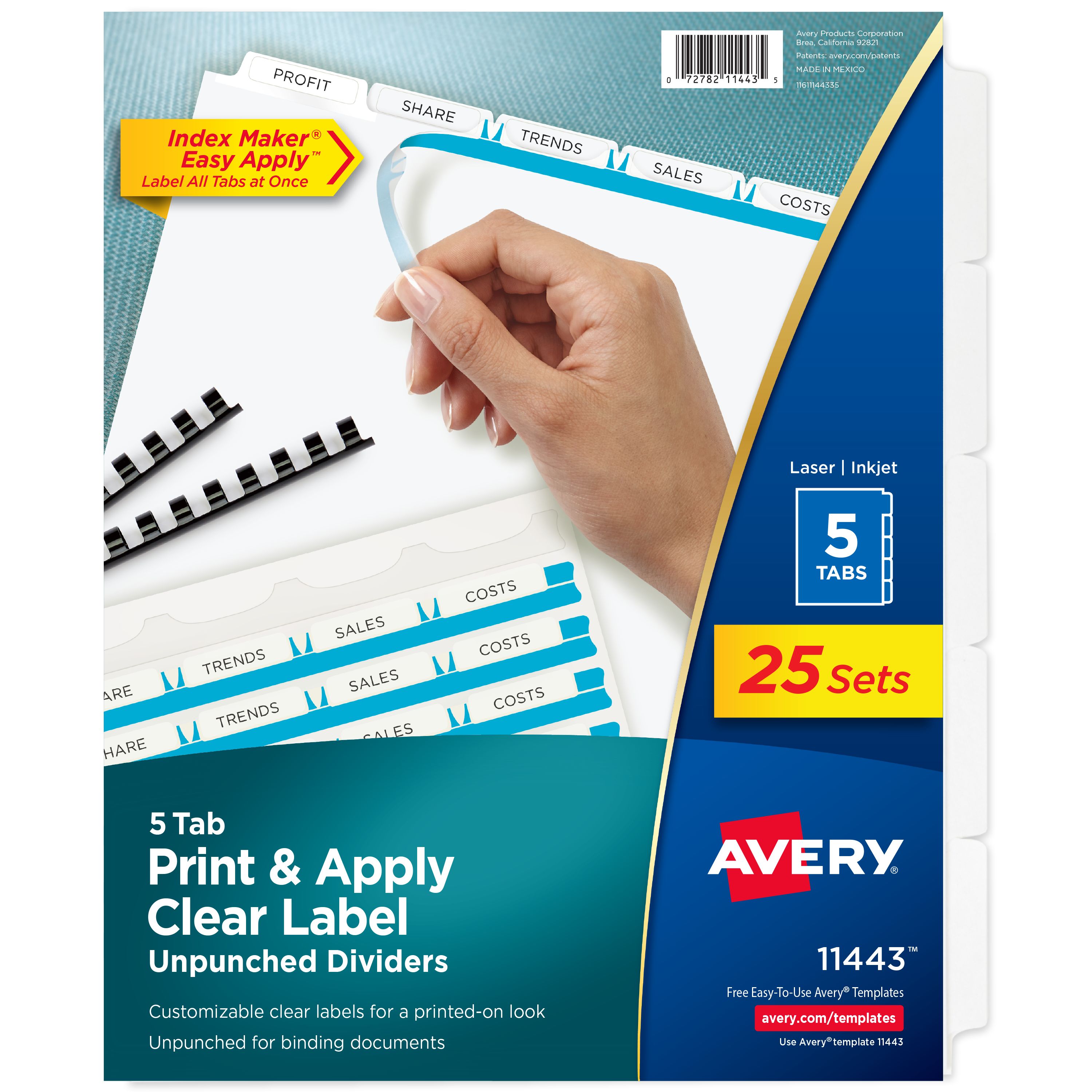 専用ページ ave01334 – avery-style法的側面タブDivider Avery Print & Apply